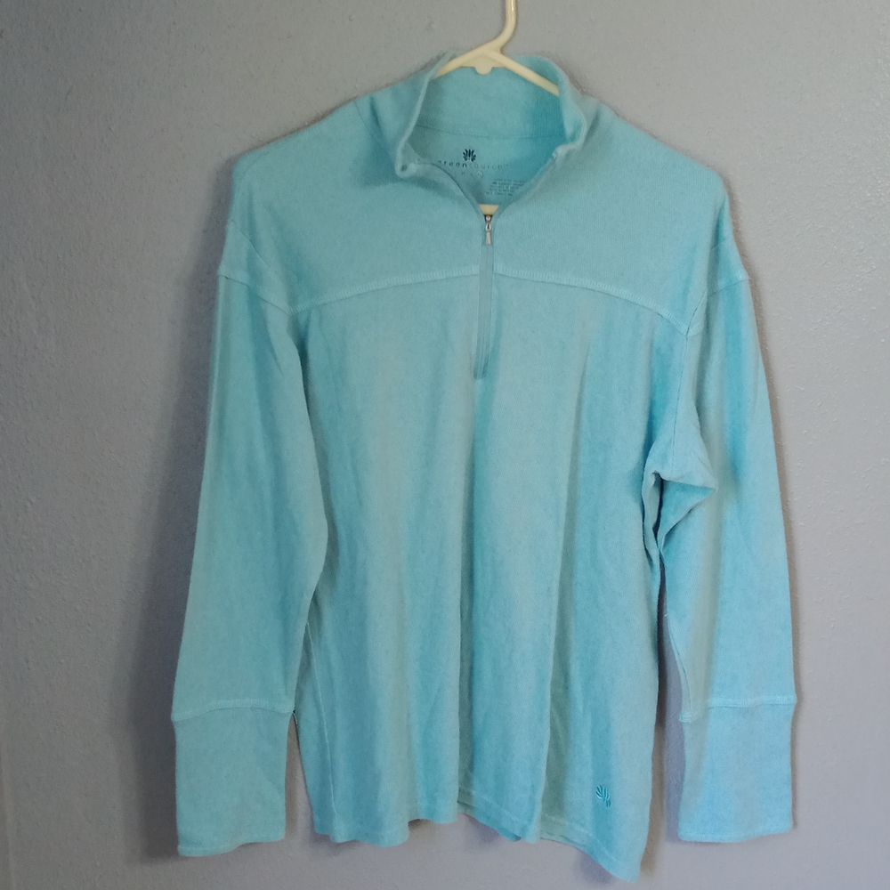⏳ Green Source Light Blue 1/4 Zip Shirt XL